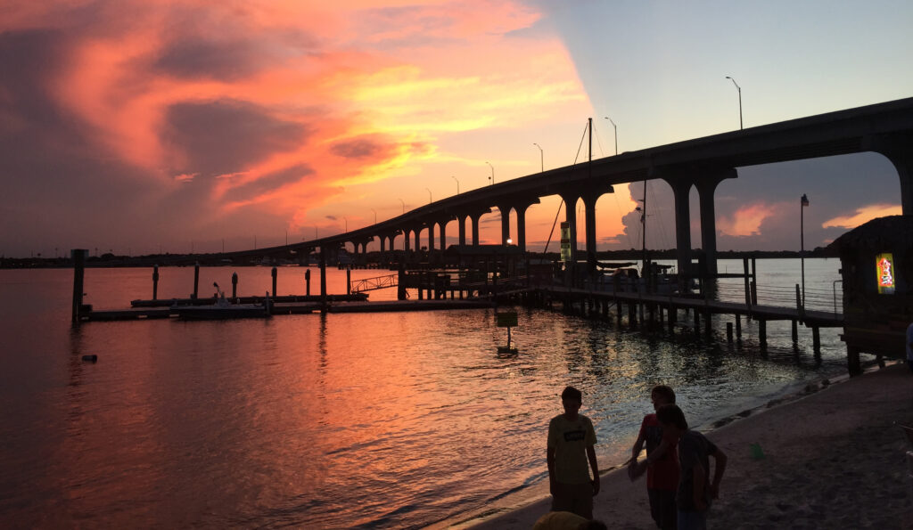 Vilano Bridge during sunset